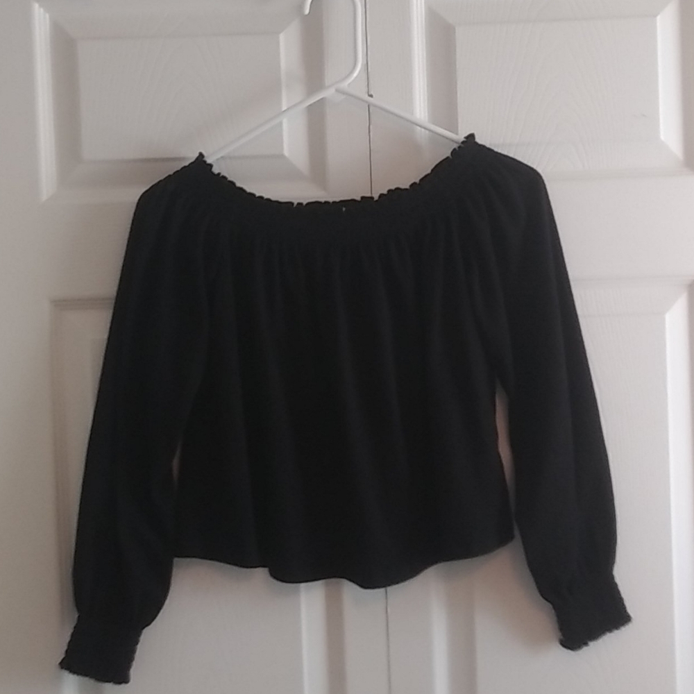 Long sleeved off the shoulder blouse